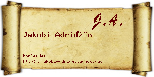 Jakobi Adrián névjegykártya